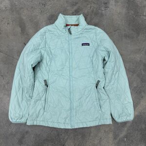 Patagonia Nano Puff Jacket Full Zip Teal Quilted Girl’s XL 14 2018 Model